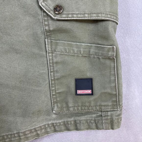 CRAFTSMAN Shorts Men's 42 Work Cargo Pockets Heavy Duty Rugged Canvas Green - Picture 3 of 11
